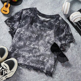 EZwear Camiseta De Malla Para Mujeres Con Estampado De Letras