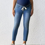 NEW  Jeans De Maternidad Casuales, Con Banda Elastica De Ajuste Apretado, De Tiro Bajo