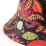 NEW 1 Pieza Sombrero De Cubo Impreso Para Mujeres Con Estampado Aleatorio De Flores De Anacardo, Pantalla Solar, Adecuado Para Uso Diario