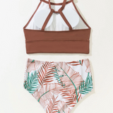 Vestido de baño bikini con estampado tropical