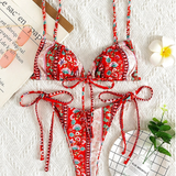 Vestido de baño bikini paisley & floral con cordón lateral