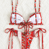 Vestido de baño bikini paisley & floral con cordón lateral