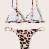 Multicolor / M Bikini tanga triángulo de leopardo