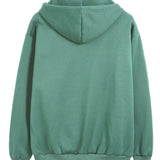 Verde / S Buzos con capucha con cordón con forro térmico unicolor