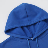Azul / M Buzos con capucha con cordón con forro térmico unicolor