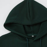 Verde Oscuro / M Buzos con capucha con cordón con forro térmico unicolor