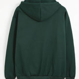Verde Oscuro / S Buzos con capucha con cordón con forro térmico unicolor
