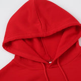Rojo / M Buzos con capucha con cordón con forro térmico unicolor