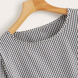 Camisa peplum irregular de guingán