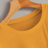 Mostaza Amarilla / XL Camiseta bajo curvo con diseño de bolsillo