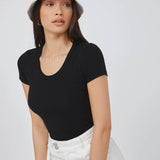 Negro / XS Camiseta delgada unicolor
