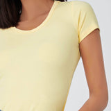 Mostaza Amarilla / L Camiseta delgada unicolor
