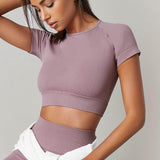 Púrpura malva / S Camisetas deportivas Liso