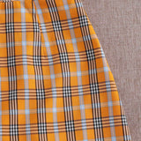 Multicolor / L Conjunto camiseta corta con estampado de dibujo con falda de tartán con abertura M