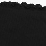 Negro / L Conjunto camiseta de hombros descubiertos con falda de tartán