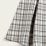 Blanco y Negro / L Conjunto top tubo corto unicolor con falda fruncido de cuadros