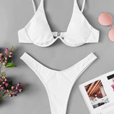 Blanco / M Conjuntos de bikini sexy triángulo