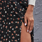 Falda de muslo con abertura floral de margarita