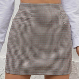 Falda mini de cintura alta de cuadros