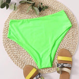 Muybonita.co detallealto2 Verde / S Tangas bikini de cintura alta unicolor