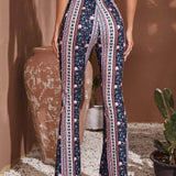 Muybonita.co Mujer/Pantalones/pantalonesbohemios4 Multicolor / S Pantalones de pierna ancha con estampado floral tribal