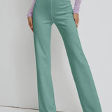 Muybonita.co Mujer/Pantalones/pantaloneselegantes3 verde menta / S pantalones de pierna recta de cintura alta