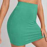 Verde / M Muybonita sxy falda ajustada de cintura alta