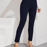 Azul Marino / XL pantalones bajo con abertura de cintura elástica