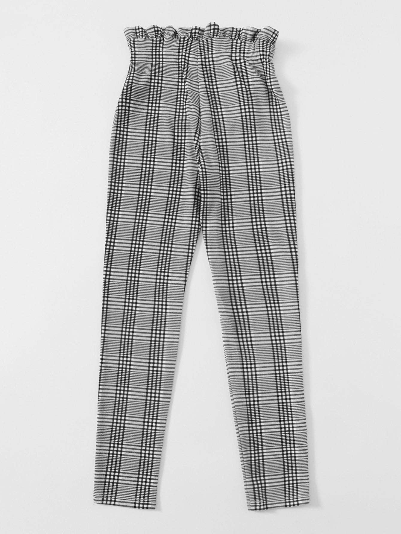 Multicolor / S pantalones cinta a cuadros preppy