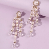 Unitalla / Dorado Pendientes con cuenta con perla artificial