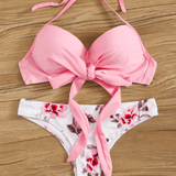 Set de bikini top con estampado floral