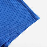 Azul / L SHEIN Shorts tejido de canalé de cintura elástica