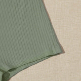 Verde militar / XL SHEIN Shorts tejido de canalé de cintura elástica