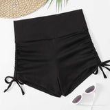 Negro / S Shorts bikini con cordón lateral