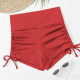 Rojo / S Shorts bikini con cordón lateral