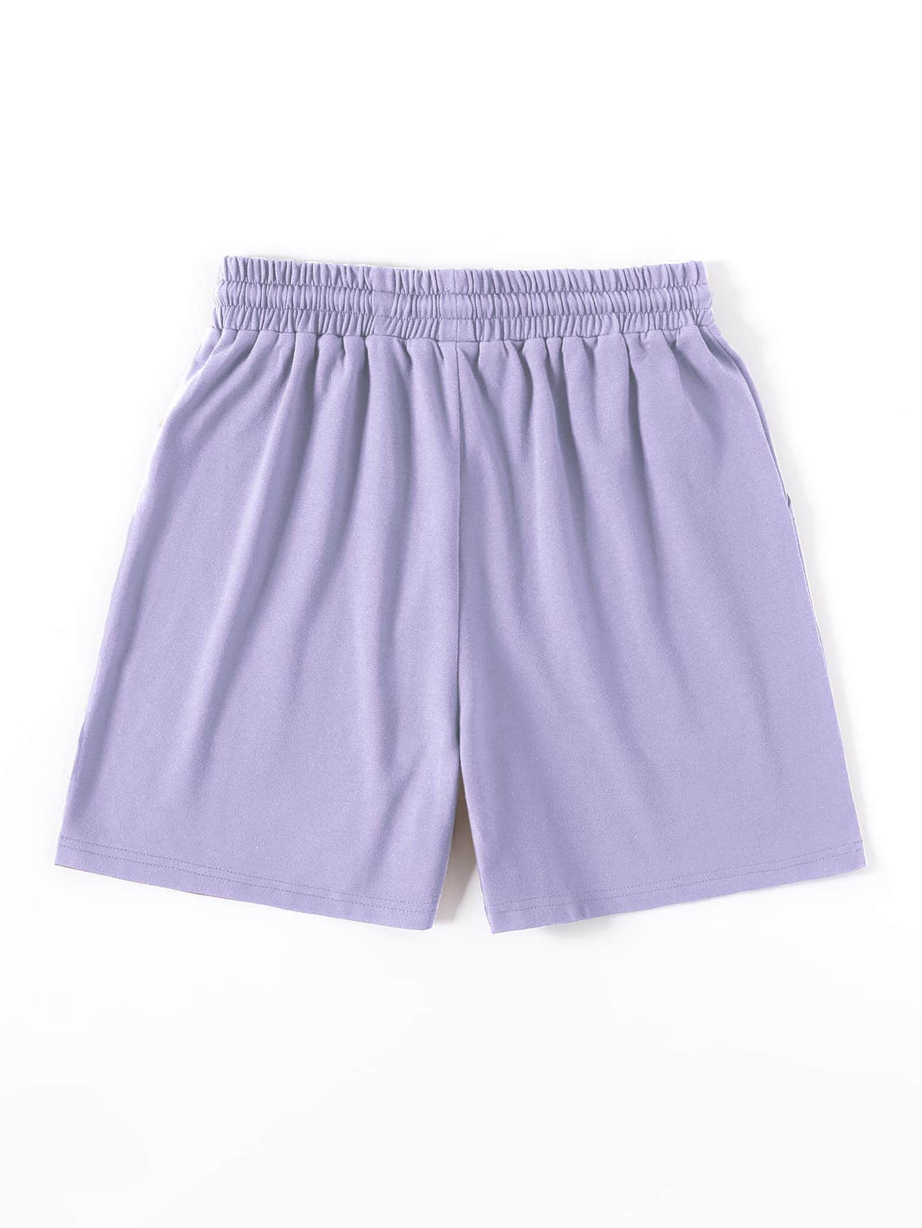 Lila Purpura / S Shorts Bolsillo Letras Casual