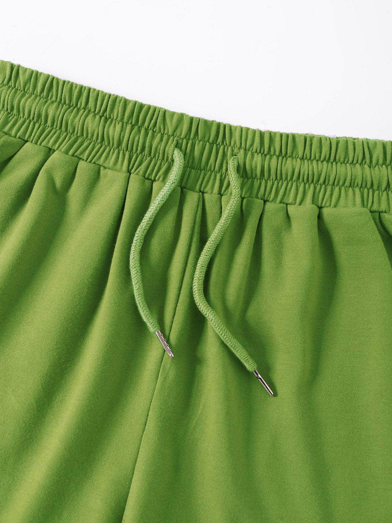 Verde Lima / M Shorts Bolsillo Letras Casual