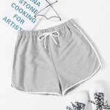Gris / XS Shorts delfín con cordón unidos en contraste