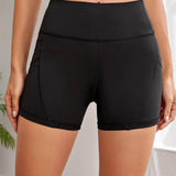 Negro / XL Shorts deportivos Bolsillo Liso Negro