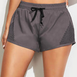 Shorts deportivos Cut-out Liso Gris Oscuro