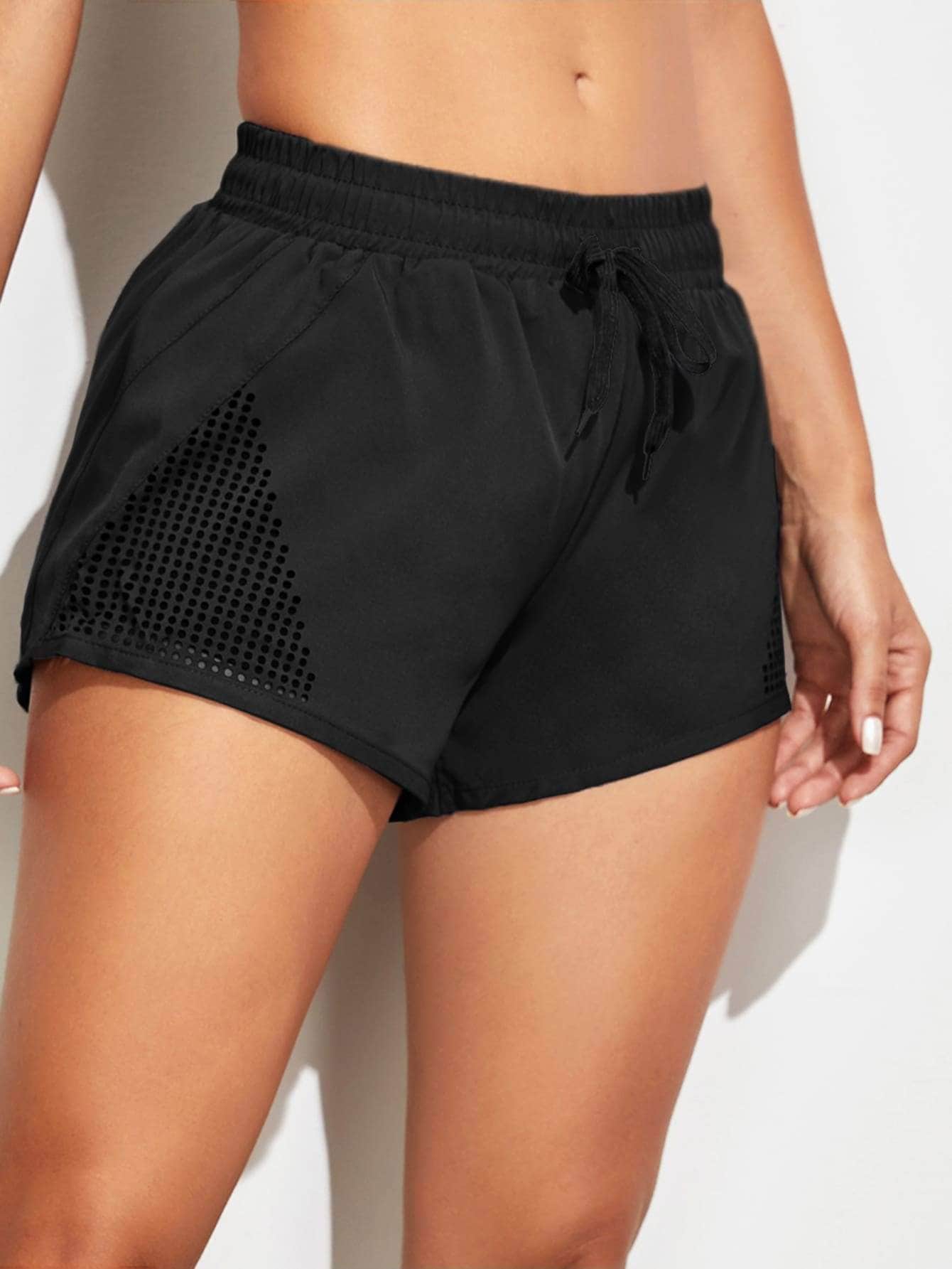 Negro / S Shorts deportivos Cut-out Liso Gris Oscuro