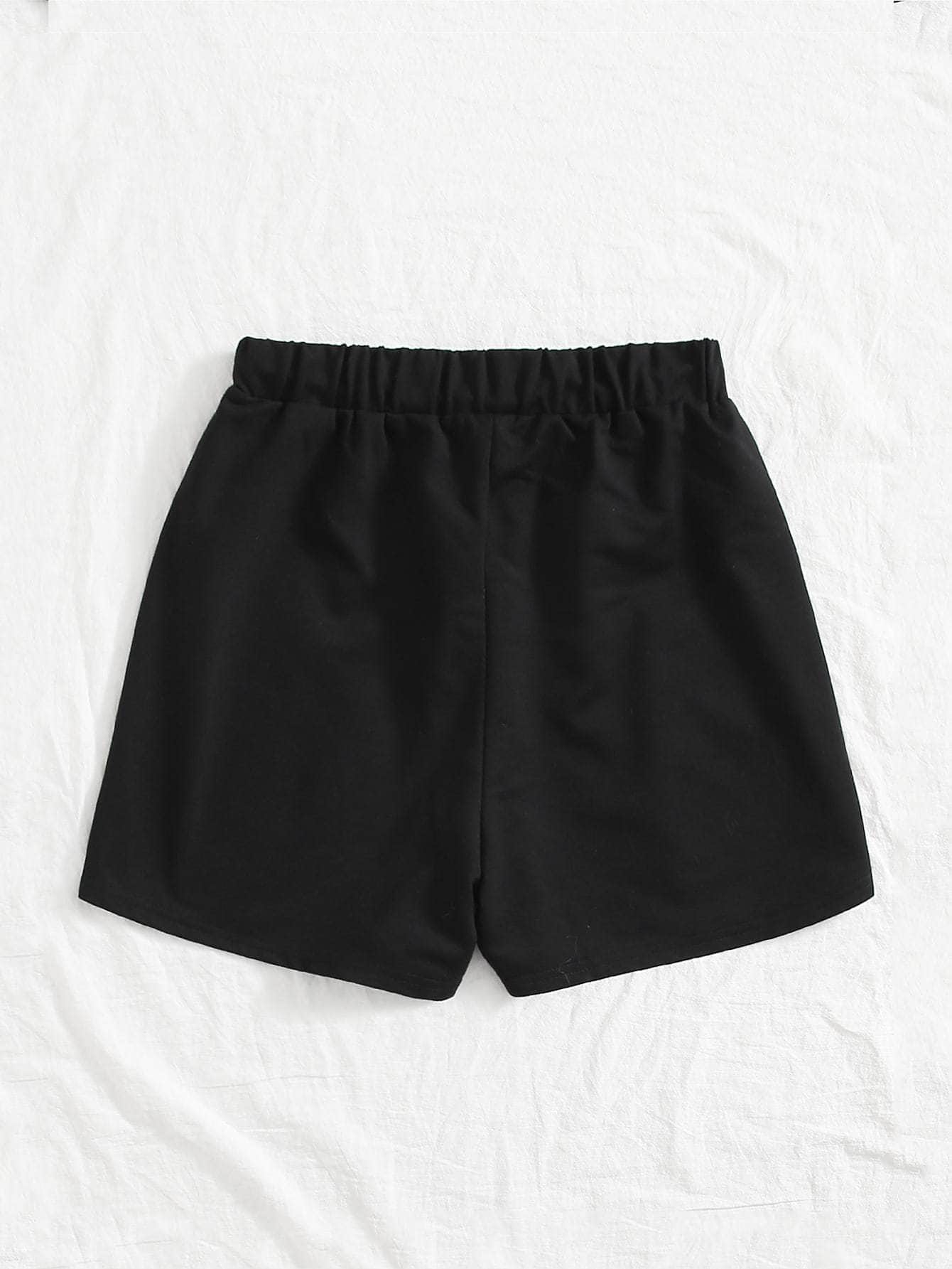 Negro / M Shorts Nudo Liso Casual