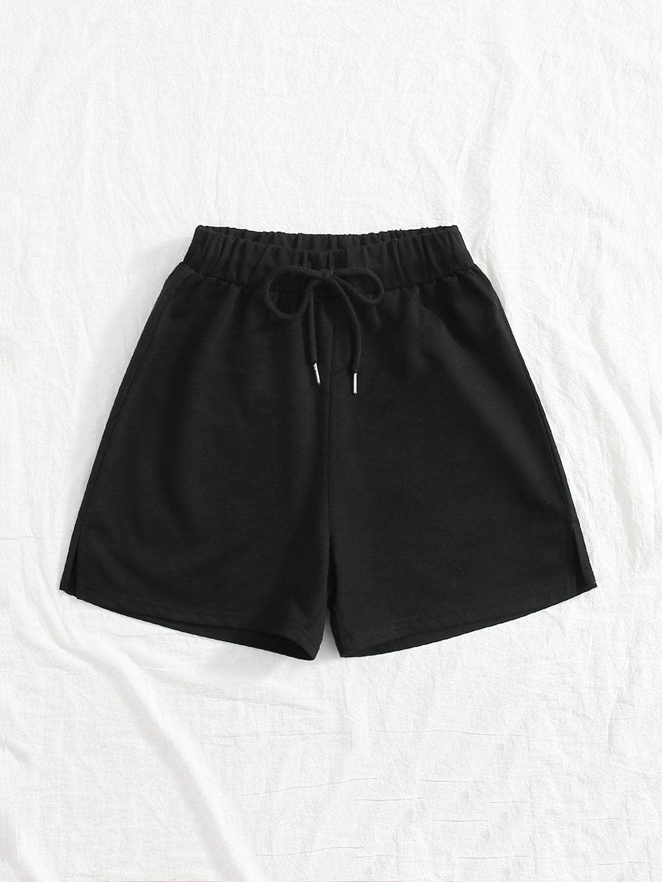 Negro / XL Shorts Nudo Liso Casual