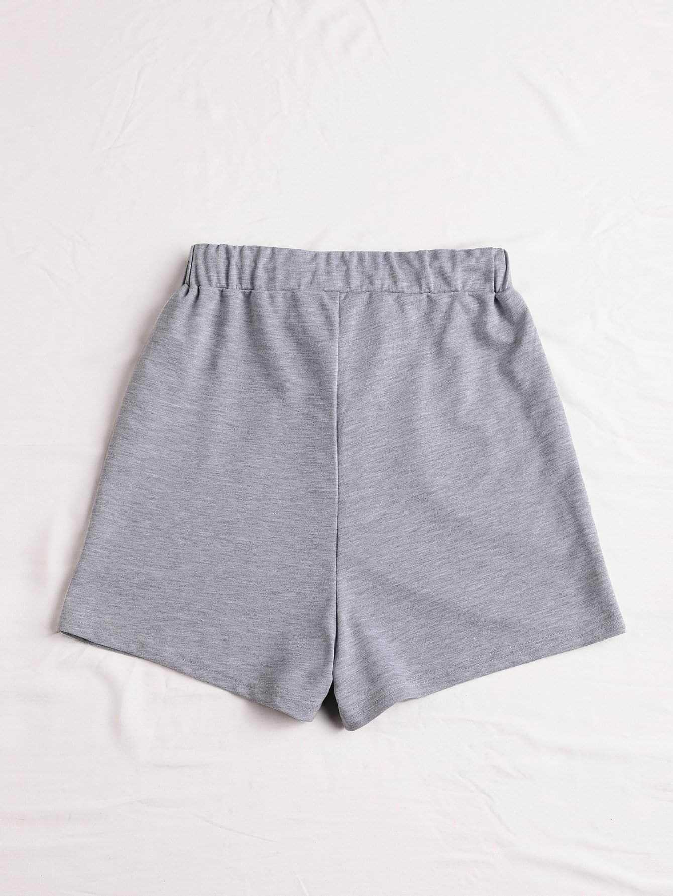Gris / M Shorts Nudo Liso Casual