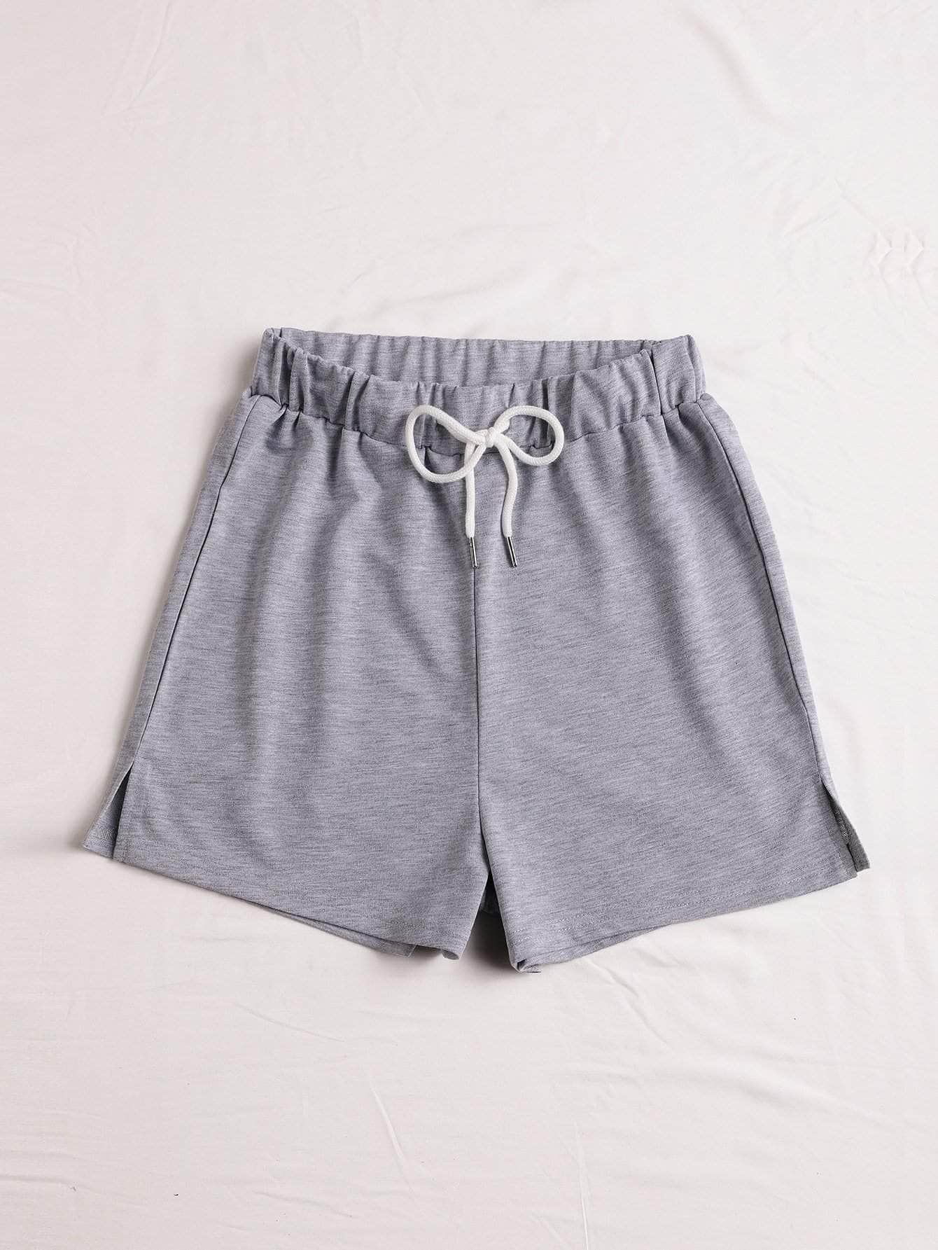 Gris / L Shorts Nudo Liso Casual