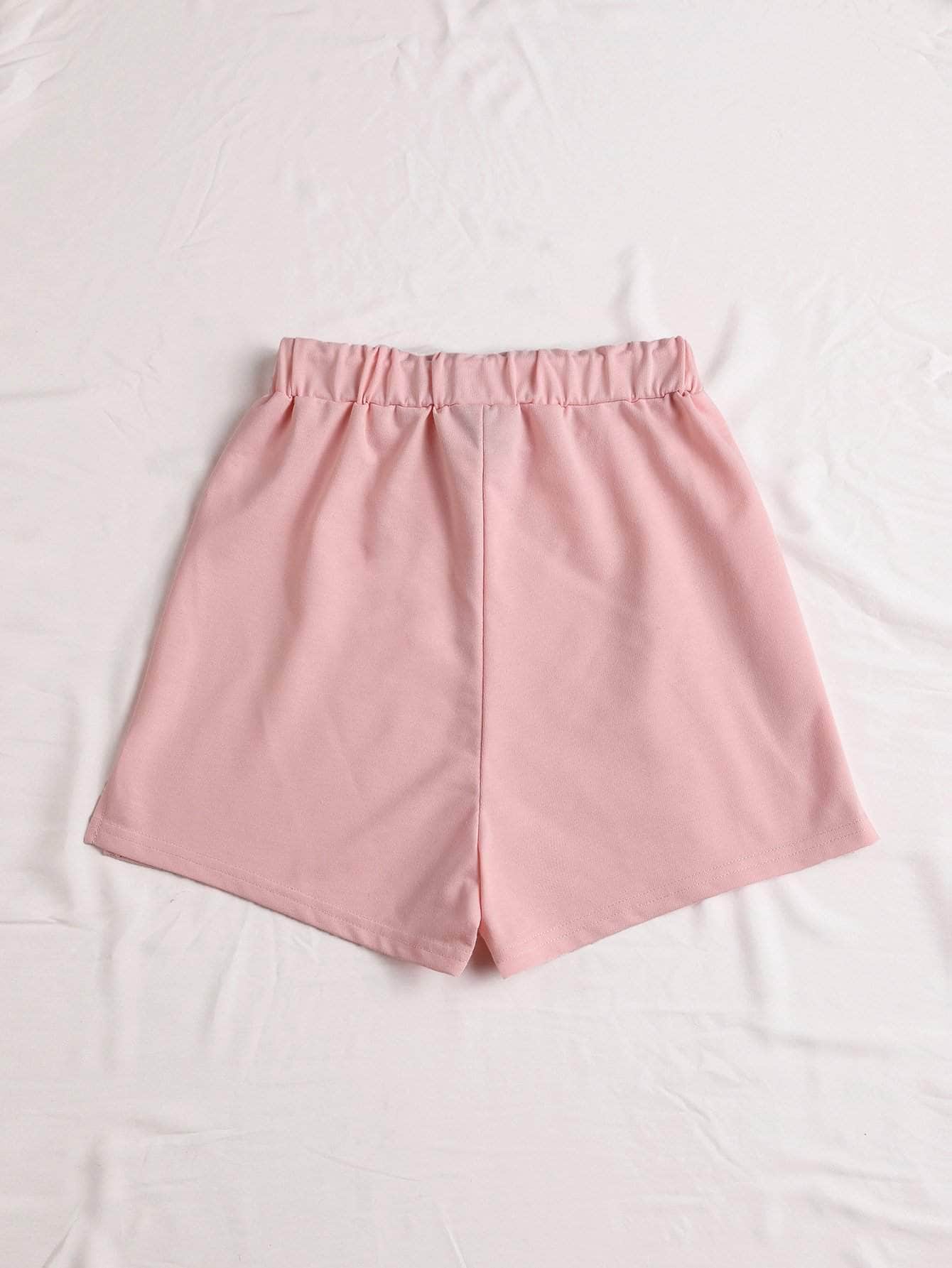 Bebe Rosa / M Shorts Nudo Liso Casual