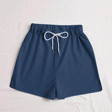 Azul Marino / L Shorts Nudo Liso Casual