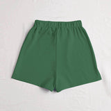 Verde / M Shorts Nudo Liso Casual