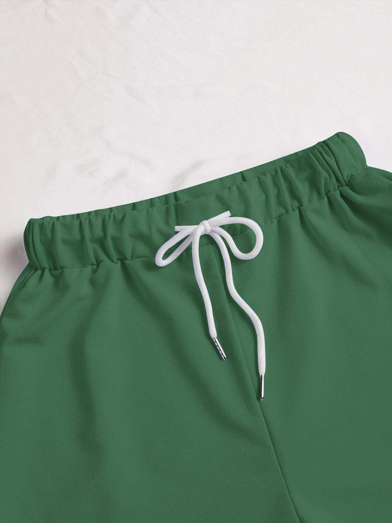 Verde / L Shorts Nudo Liso Casual