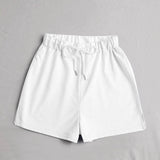 Blanco / L Shorts Nudo Liso Casual